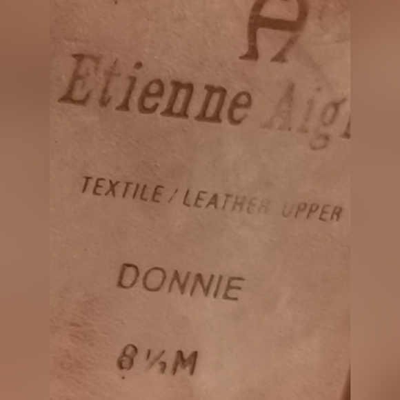 Etienne Aigner Ankle Boots Blue Denim Brown Leather Almond‎ Toe - Picture 5 of 6